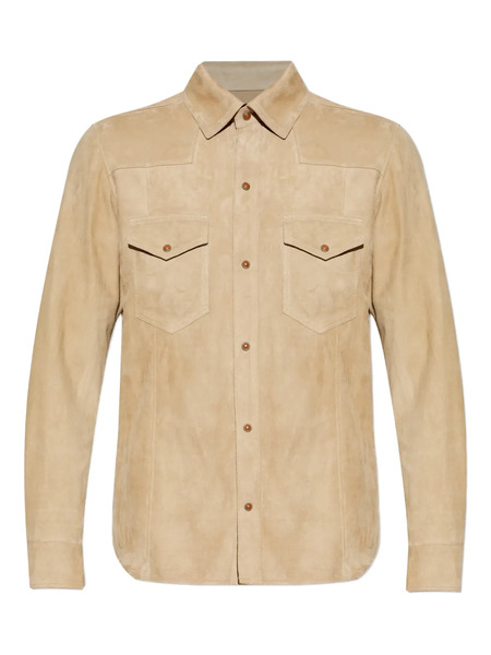  Eleventy Flap-pocket Suede Shirt - Neutrals 