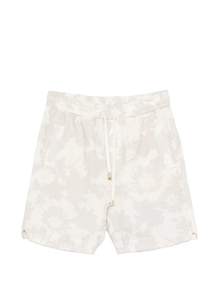  Eleventy Floral-print Deck Shorts - Neutrals 
