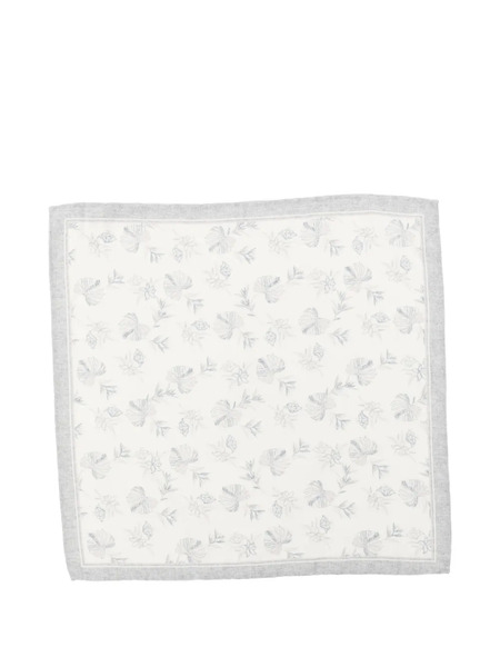  Eleventy Floral-print Pocket Square - Neutrals 