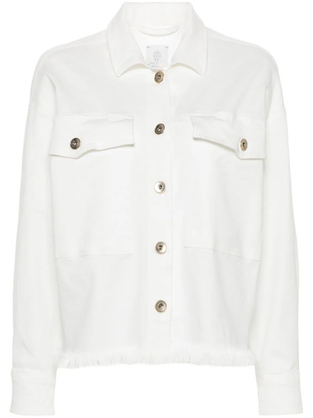  Eleventy Fringe Twill Shirt - White 
