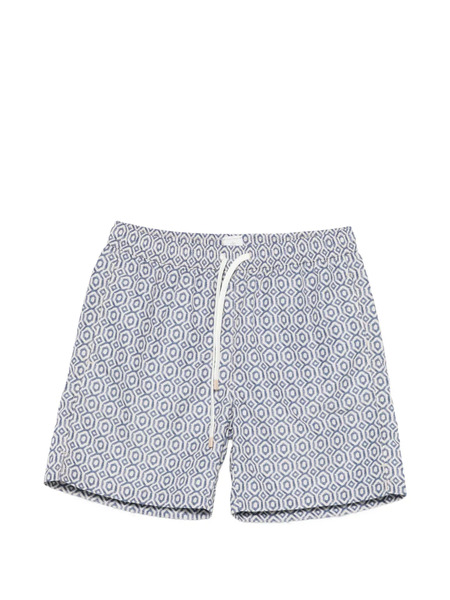  Eleventy Geometric-pattern Swim Shorts - Blue 
