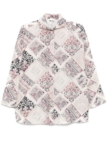  Eleventy Geometric-print Shirt - Neutrals 