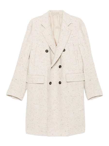  Eleventy Herringbone Double-breasted Coat - Neutrals 