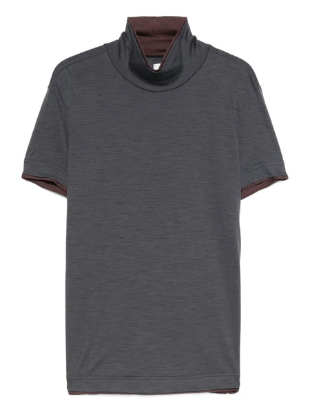  Eleventy High-neck Short-sleeve Top - Grey 