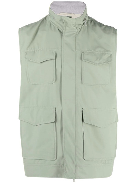  Eleventy High Neck Vest - Green 