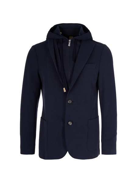  Eleventy Hooded Blazer - Blue 