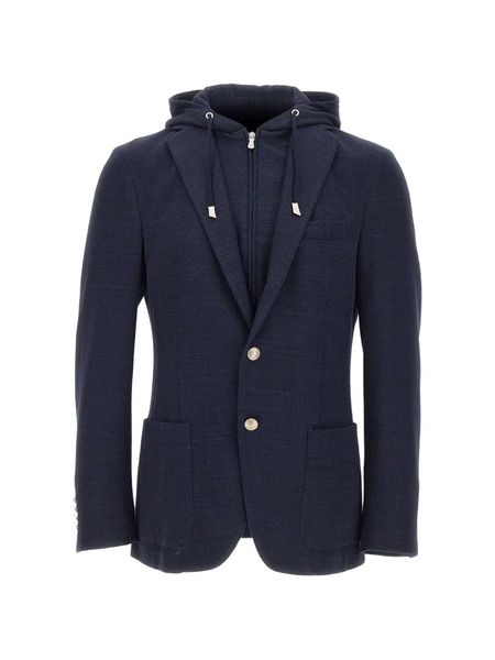  Eleventy Hooded Blazer - Blue 