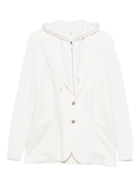  Eleventy Hooded Button Blazer - Neutrals 