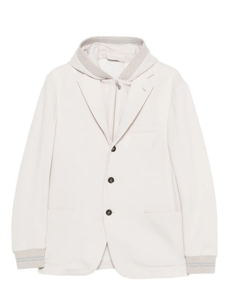  Eleventy Hooded Button Blazer - Neutrals 