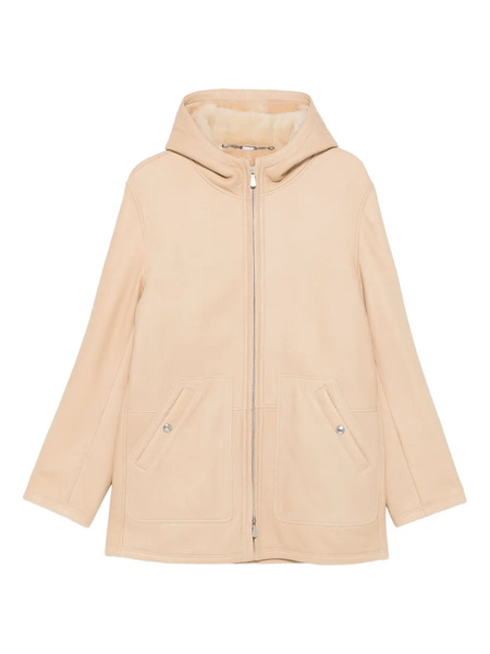  Eleventy Hooded Leather Jacket - Neutrals 