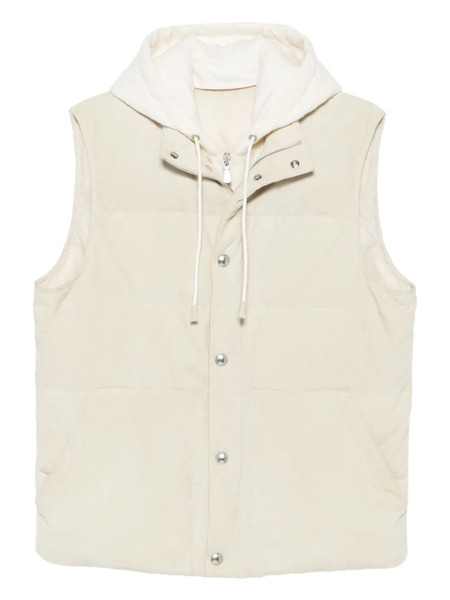  Eleventy Hooded Quilted Gilet - Neutrals 