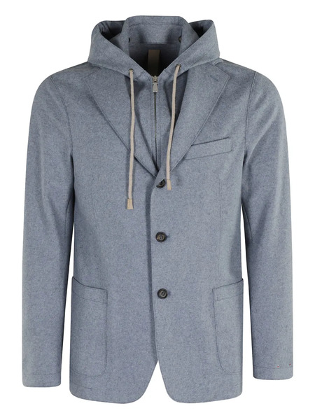  Eleventy Hooded Three-button Jacket - Blue 