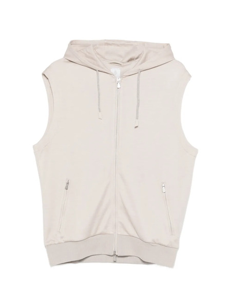  Eleventy Hooded Zip-up Vest - Neutrals 