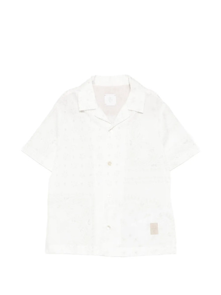  Eleventy Kids Patterned Short-sleeve Shirt - White 