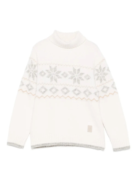  Eleventy Kids Snowflake-pattern Sweater - White 