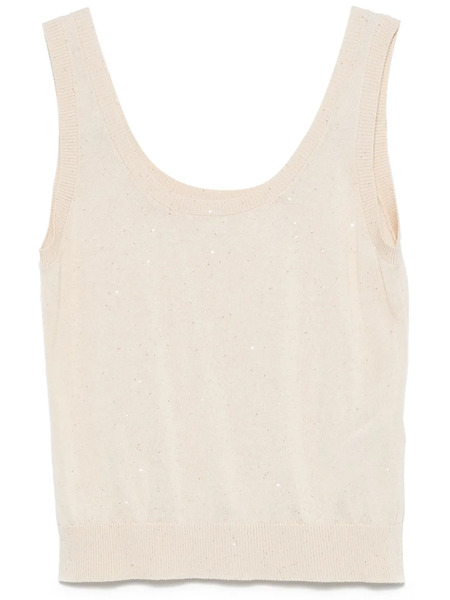  Eleventy Knitted Tank Top - Neutrals 