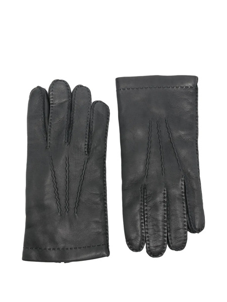  Eleventy Leather Gloves - Black 