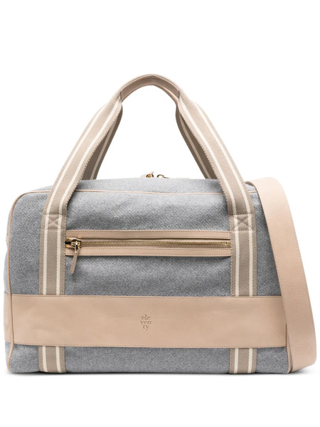  Eleventy Leather-trimmed Wool Duffle Bag - Grey 