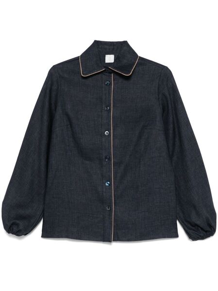  Eleventy Linen Shirt - Blue 