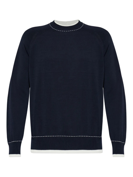  Eleventy Long-sleeve Crew-neck Sweater - Blue 