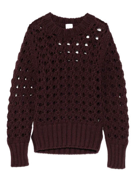  Eleventy Open-knit Crew-neck Sweater - Purple 