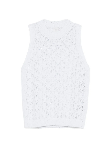  Eleventy Open Knit Sweater - White 