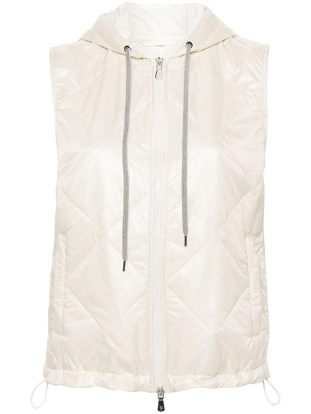  Eleventy Padded Hooded Gilet - Neutrals 