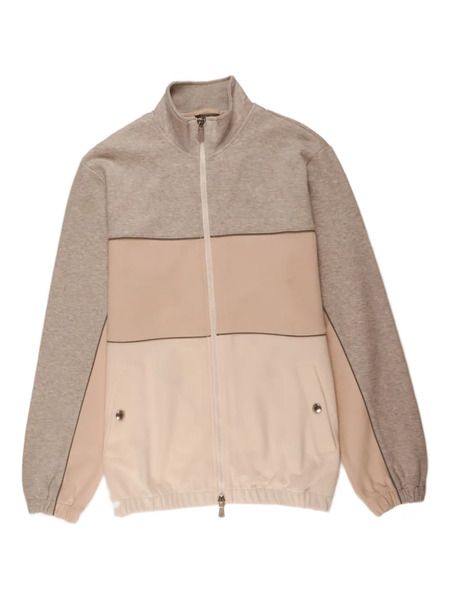  Eleventy Panelled Zip Sweater - Neutrals 