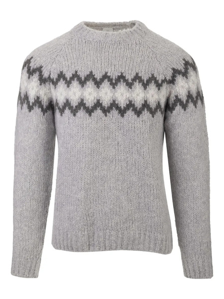  Eleventy Patterned-jacquard Sweater - Grey 