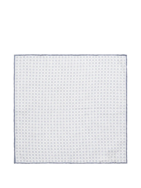  Eleventy Patterned Pocket Square - White 