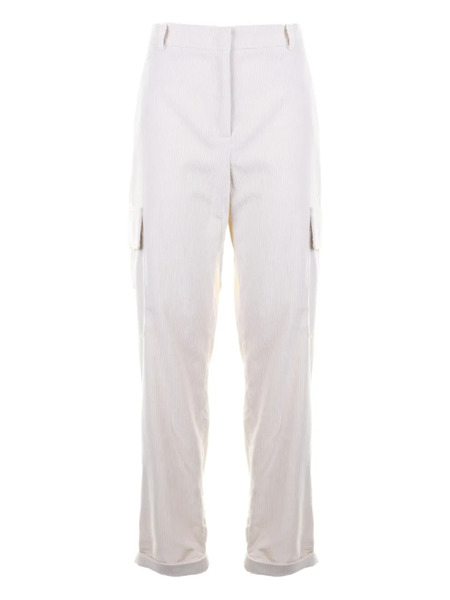  Eleventy Pinstriped Cargo-pockets Trousers - Neutrals 