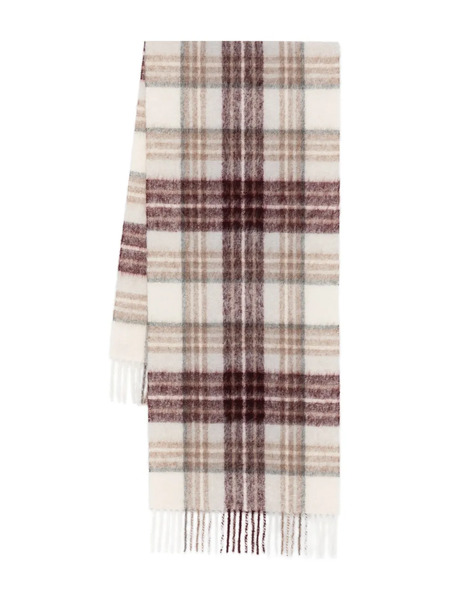  Eleventy Plaid Fringed Scarf - Neutrals 