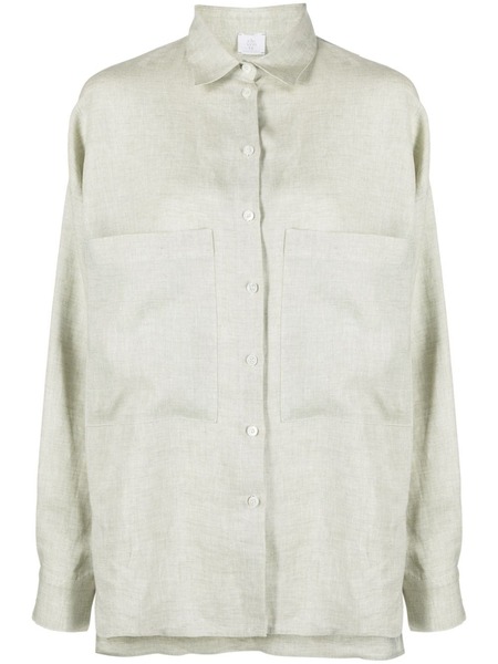  Eleventy Plain Linen Shirt - Green 