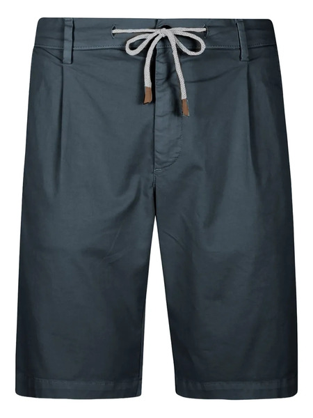  Eleventy Pleated Drawstring Shorts - Blue 