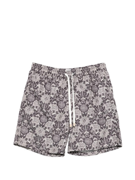  Eleventy Printed Drawstring Swim Shorts - Black 
