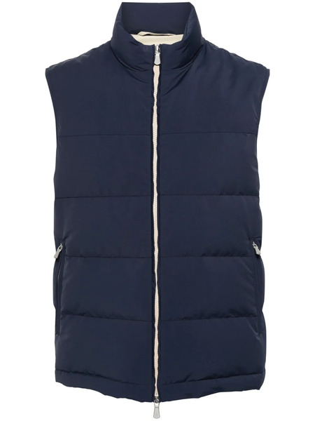  Eleventy Quilted Down Gilet - Blue 