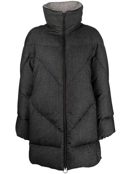  Eleventy Quilted Shearling-lined Coat - Grey 