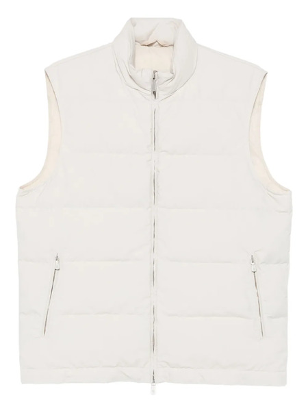  Eleventy Quilted Zip-front Vest - Neutrals 