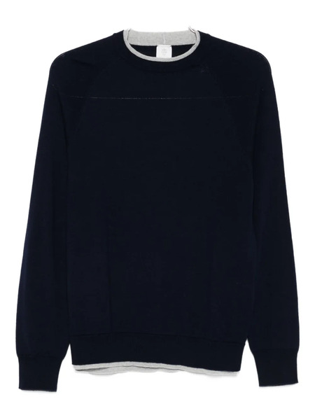  Eleventy Raglan-sleeve Wool Sweater - Blue 