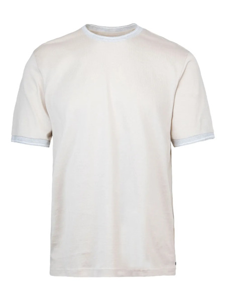 Eleventy Ribbed-trim T-shirt - Neutrals 