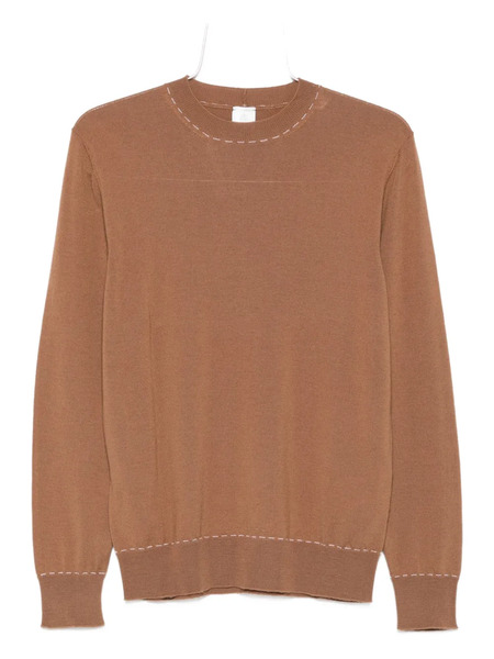  Eleventy Round-neck Wool Sweater - Brown 