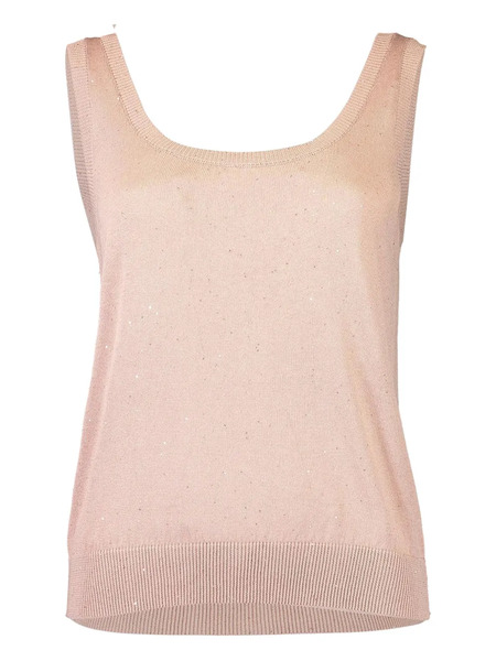 Eleventy Scoop-neck Tank Top - Neutrals 