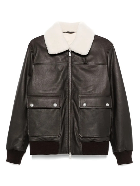  Eleventy Shearling Bomber Jacket - Brown 