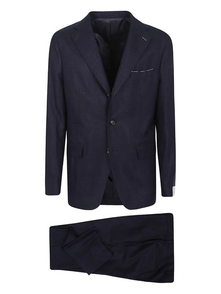  Eleventy Single-breasted Textured Suit - Blue 
