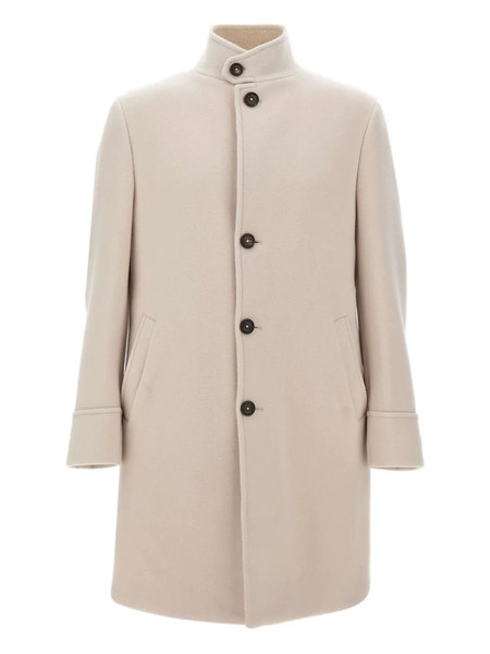  Eleventy Stand-collar Wool Coat - Neutrals 