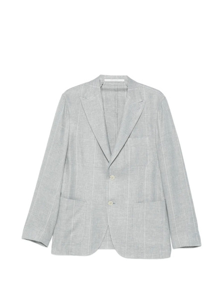  Eleventy Striped Button Blazer - Blue 