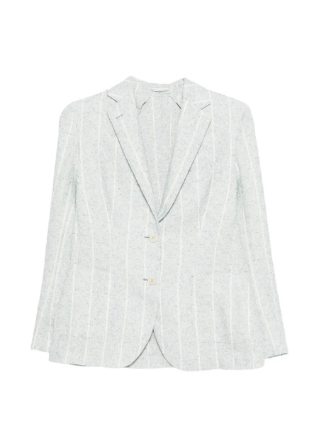  Eleventy Striped Linen Blazer - Blue 
