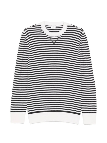  Eleventy Striped Round Neck Sweater - Black 