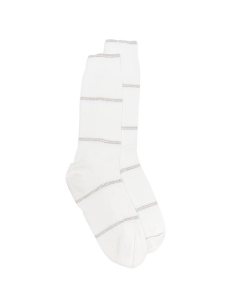  Eleventy Striped Socks - White 
