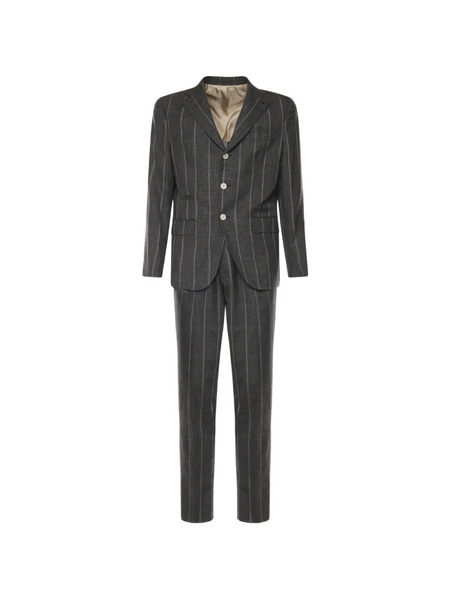  Eleventy Striped Suit - Grey 